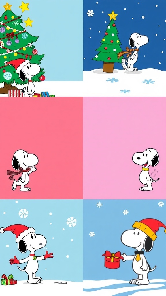 Snoopy Christmas Wallpaper for iPad Snoopy Christmas wallpapers for iPad showcasing festive scenes.